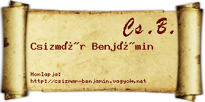 Csizmár Benjámin névjegykártya