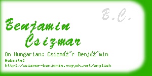 benjamin csizmar business card